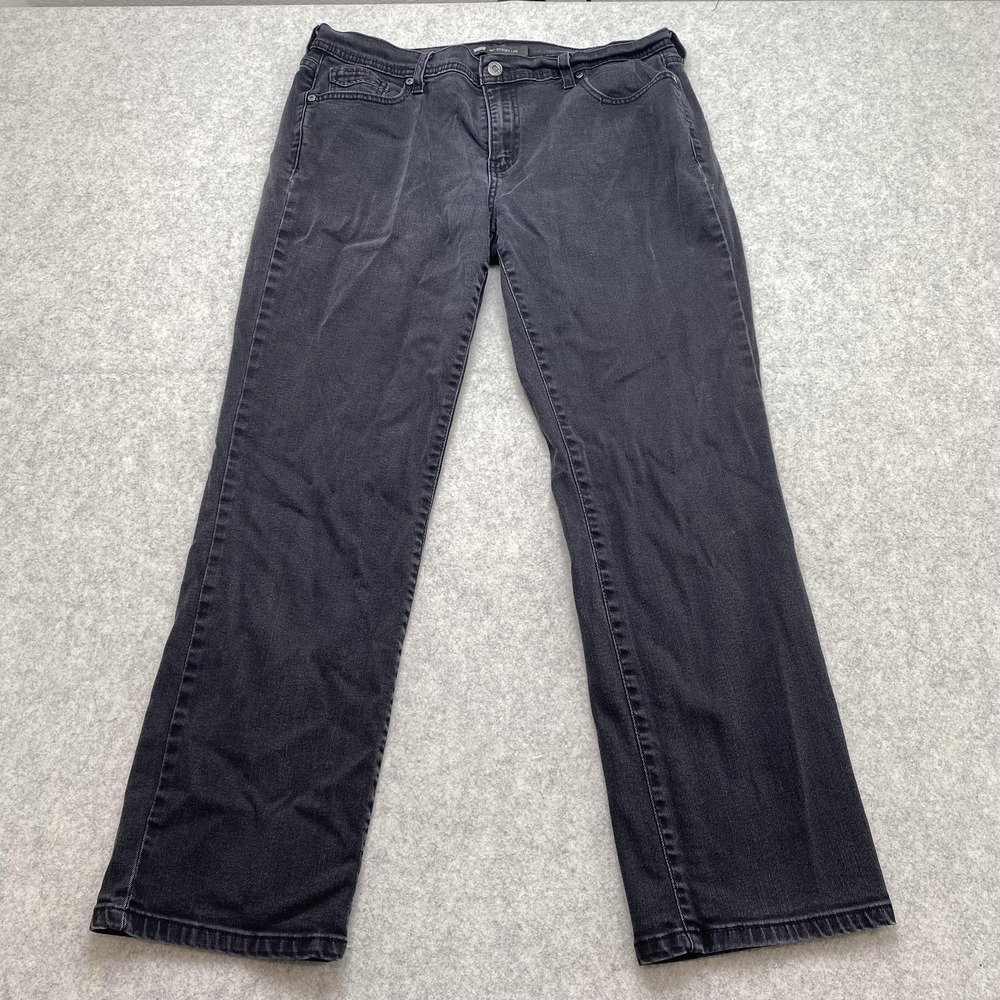 Levi's 505 Straight Leg Jeans Womens 14 (33x27) Gray High Rise Stretch Denim
